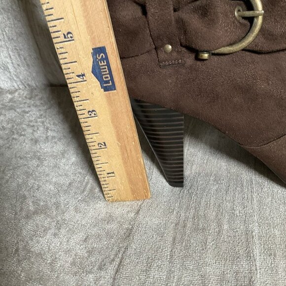 Apt 9 Black Slouchy Zip Side Ladies Dress Boots With Buckle 4” Heel size 10 - Picture 11 of 11